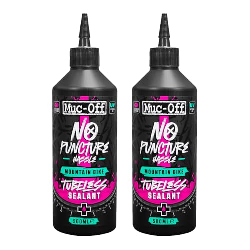 Muc-Off Tubeless Sealant 500ml (Pack of 2) | Super Lightweight Bike Tire Sealant | Seals Holes Up to 6mm | UV Dye + CO2 Compatible | for Downhill/Enduro/Road/Gravel/MTB