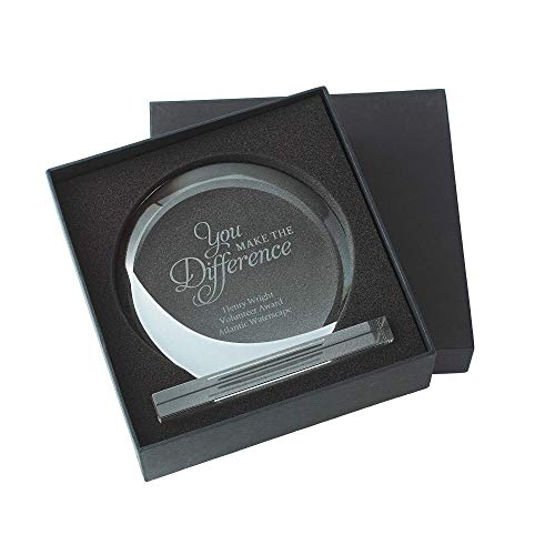 Baudville Engraved Trophy - Frosted Crystal Accent - Award For Employees - Personalized Engraving Up To Three Lines And Pre-Written Verse Selection - Comes In Gift Box #TOP2