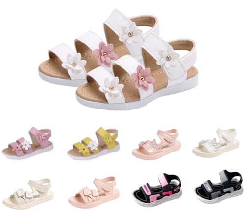 Generisch Sandalias para niñas - Zapatos de playa de princesa, zapatos planos de verano, sandalias ligeras y cómodas, sandalias de playa, antideslizantes, tallas 21-36, b, 23 EU