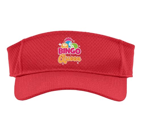 Bingo Queen Bingo Player Casino Gambling Lottery Sport Sun Visor, Adult, One Size, Red