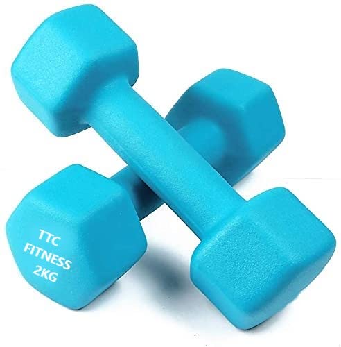 TTC Fitness Neoprene Coated Dumbbell for Gym Exercises, Set of 2, Sky (B0BCH13SCD) Amazon Price History, Amazon Price Tracker