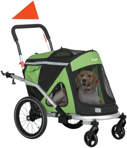 PawHut 2-in-1 Fahrradanhänger für Hunde Mittelgroße Hunde bis 20 ...