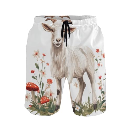 Short de bain 2 couches homme motif chèvre blanc fini les irritations