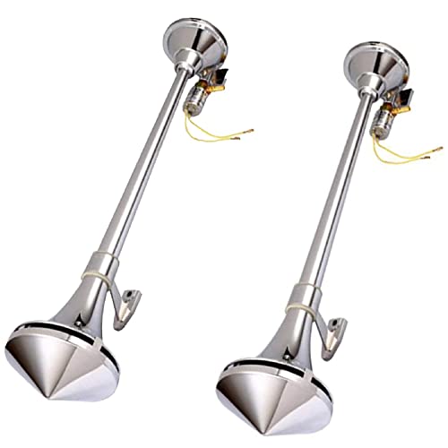 LXT PANDA Bocina de Coche ruidosa Universal, bocina de Coche operada por solenoide de 12 V/24 V, bocina de Tren de 150 dB para Cualquier vehículo, camión, Tren, Barco, Coche (2 Unidades) Cover