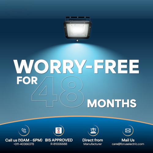 Image of Forus 30W LED Outdoor Flood Light with Motion Sensor, 8-15ft Detection, Day-Night Dual Mode, Auto On /Off, IP67 Waterproof Security Light for Factory, Shop, Garden | 4-Year Warranty, Cool White-1PC