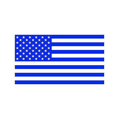 Image of American US Flag [Pick Color /Size] Vinyl Decal Sticker for Laptop /Car /Truck /Window /Bumper (18in x 10in, Matte Blue)