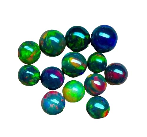 Opale éthiopienne noire véritable 5mm en lot de 8 cabochons pour réussir vos sertis ovales