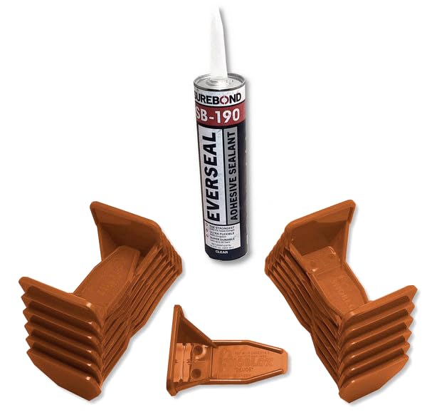 SnoBlox Deuce Snow Guards for Metal Steel Corrugated Roof (25 Pieces with Adhesive) (Copper Color)