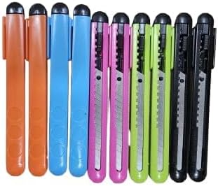 10-Pack 9mm Snap-Off Utility Knives – Lightweight Thermocol & Paper Cutter with Better Grip – Essential Stationery for School Projects, College & DIY Crafts