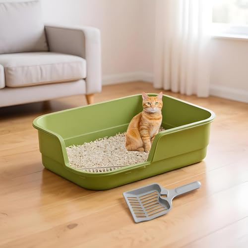 Caja de arena para gato extra grande con lados altos y entrada baja miniatura 3