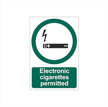 Electronic Cigarettes Permitted Sign Board, Foam Board Fixed with Waterproof Sticker and Strong doubleside Tape