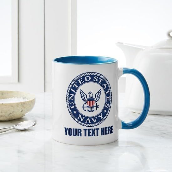 CafePress Custom Personalized Personalized United States Navy Large Mug 11 oz (325 ml) Ceramic Coffee Mug