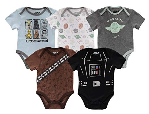 Image of Disney baby-boys Short Sleeve Bodysuit Miltipack - Star Wars Baby Clothes One Piece 5 Pack