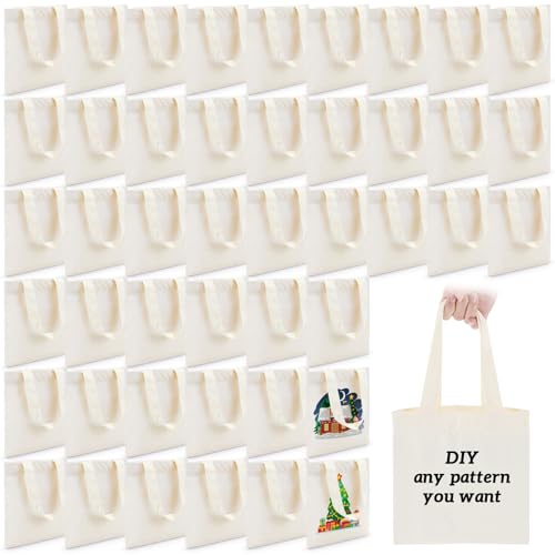 Amylove 24 Pcs Mini Tote Bag Sublimation Blank Canvas Tote