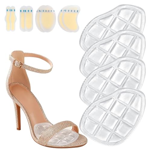 Niifawh Ball of Foot Cushions for Women 2 Pairs | 8ct Gel Blister Bandages for Feet, Blister Cushion for Heel, Toe, No Slip Metatarsal Pads for Reduce Heel, Toe & Foot Pain, Clear