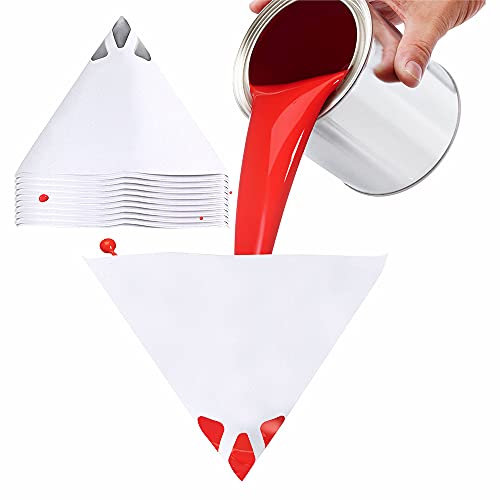 200PCS Paint 100 Micron Paper Strainer, Filter Tip Cone Shaped Fine Nylon Mesh Funnel, Premium Grade Paper Funnel, Use Automotive, Spray Guns, Arts & Crafts, Hobby & Painting Projects(White)