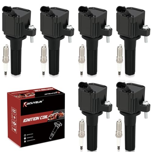 UF497 Ignition Coil Pack and Iridium Spark Plugs Set of 6 Compatible with 2006 2007 2008 2009 Chevy Trailblazer GMC Envoy 4.2L L6,Replace#,GN10454,C741