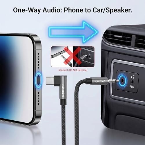 Cable Auxiliar USB C con DAC Hi-Res Integrado y Conector en L Antitirones 4