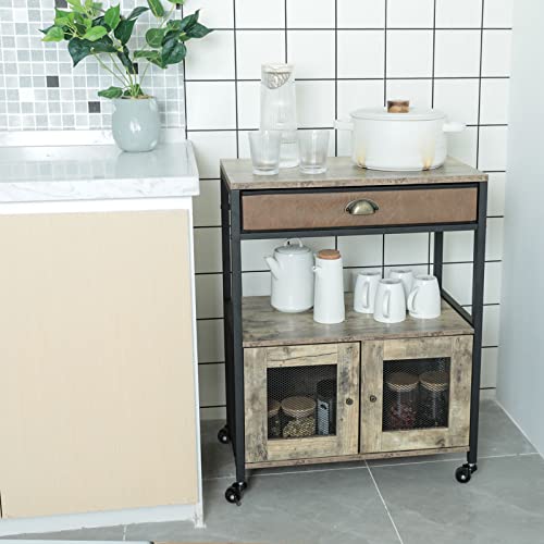 image for X-cosrack Printer Stand with Storage Cabinet, 3 Tiers End Table with D