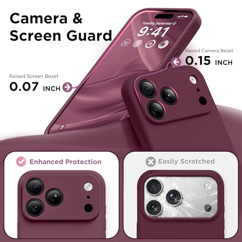 Image of GolbinBox Magnetic for iPhone 17 Pro Case, Silicone Cover, Wine Red