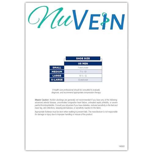 Image of NuVein Men's Compression Socks, 8-15 mmHg Support, Dress Trouser Style, Over Calf Knee High, Tan, Small