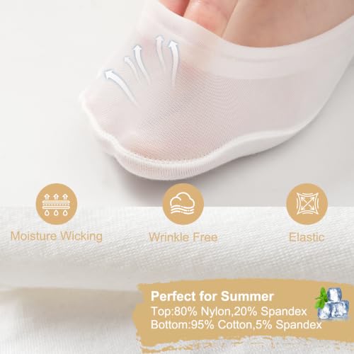 Image of No Show Socks Womens for Flat Ultra Low Cut Non Slip Footies 6 Pairs
