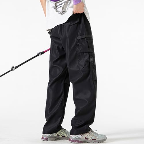 XYXIONGMAO Men's Techwear Cargo Pants Hip Hop Loose Multi Pocket Grey Streetwear Sweatpants Baggy Casual Tactical Pants4