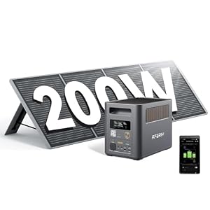 AFERIY 1800W1024Wh Solargenerator mit 200W Solarpanel,Erweiterbar auf5120Wh