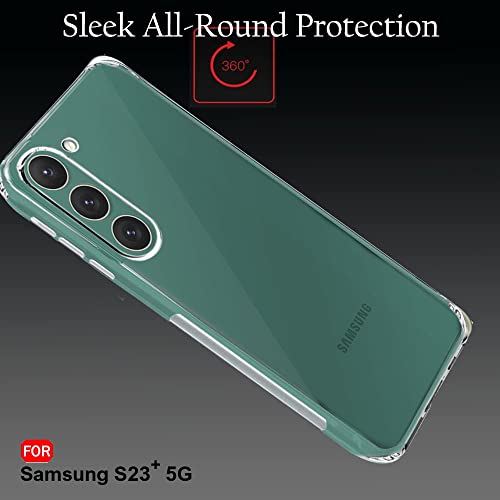 Image of TheGiftKart Back Cover Soft Case for Samsung Galaxy S23 Plus 5G | Best Camera Protection | Inbuilt Dust Plugs & Anti-Slip Grip | Ultra Clear Slim Back Cover Case (Silicone, Transparent)