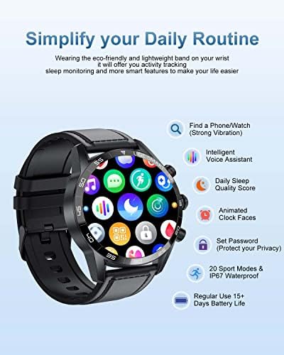 LIGE Smart Watch for Men, Fitness Tracker Watch with Make Answer Calls Voice Chat 24h Heart Rate Sleep Monitor, 1.32" Full Touch Screen IP67 Waterproof Smartwatches for iPhone Android(Black)