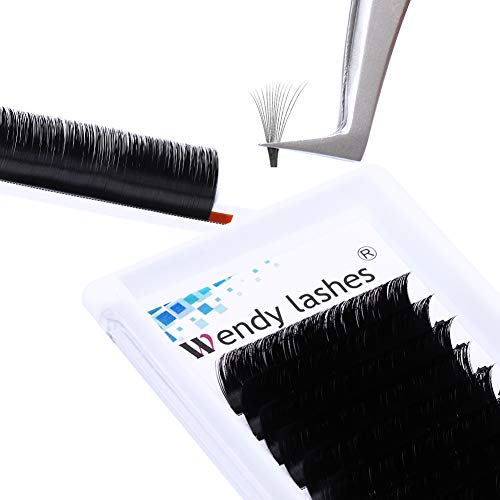 Volume Lash Extensions D Curl 14-20mm Easy Fan Volume Lashes Supply Self Fanning Eyelash Extensions 0.07mm Automatic Blooming Lashes (0.07-D, 14-20mm)