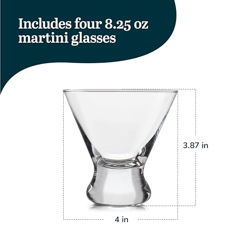 Libbey Cosmopolitan Stemless Martini Glasses, 8.25 Oz Dishwasher Safe Martini Glasses Set of 4, Martini Cups Set for Wedding Registries and More by Libbey - Image 3