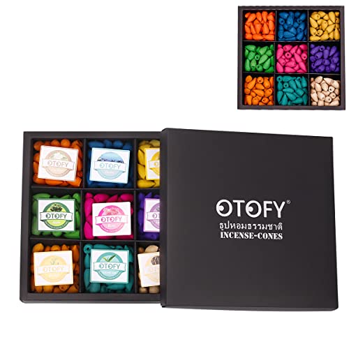 Otofy Backflow Incense Cones 360 Pcs Of 100% Natural Scents Waterfall Incense Rose Tulip Jasmine Lavender Rose For Backflow Incense Burner Holder Natural | Meditation & Yoga Gift(Black) #TOP3