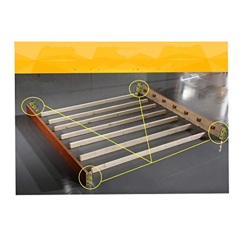 SpzcdZa 4 Sets Bed Rail Brackets Heavy Duty No-Mortise Bed Rail Fittings Wooden Bed Frame Connectors with Screws for Headboards Footboards Hold
