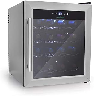 NutriChef 16 Bottle Thermoelectric Wine Cooler / Chiller | Counter Top Red And