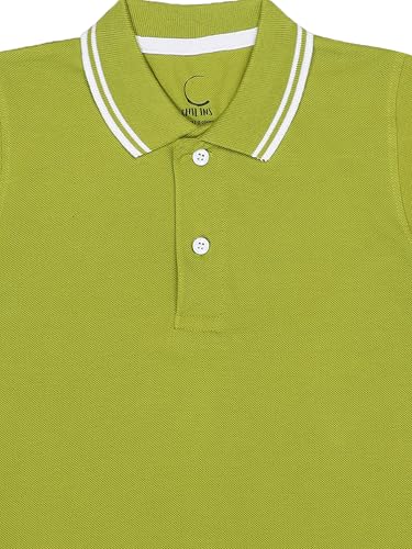 Image of Cotton Polo T-Shirt for Kids Boys Girls Half Sleeve, Regular Fit Tees for Boys Collared Casual Tshirts | Soft & Breathable Biowash Fabric | Half Sleeve