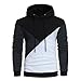 Produktbild Hoodie Sweatshirt Herren Btruely Herbst Winter Lose Patchwork Pullover Langarm Outwear Bluse (XL, Schwarz)