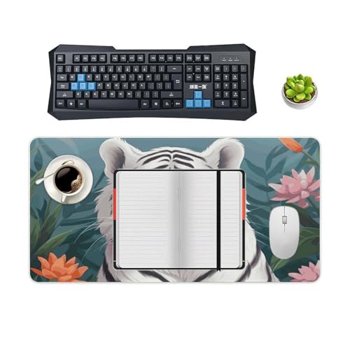 Cute White Tiger Pad Grande Protector de Escritorio miniatura 4
