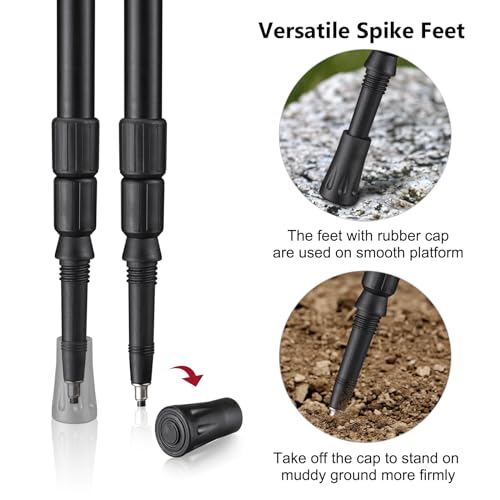 Trakiom Hunting Bipod, Shooting Tripod, Adjustable Shooting Bipod with 360° V Yoke Rest, Twist Lock, Lightweight Aluminum Frame, High Density Foam Handle and Spike Feet (Black, 30\"-61\")