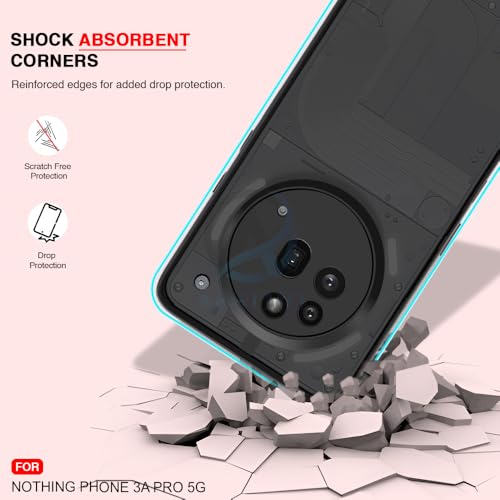 Image of AESTMO Nothing Phone 3A Pro 5G Back Cover | 360 Protection | Matte Frosted Hard Back Translucent | Bumper Case for Nothing Phone 3A Pro 5G (Smoke Black Matte PC+Black TPU Bumber)