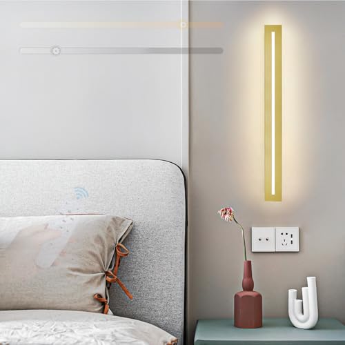 LED apliques de pared para el dormitorio y escaleras con luz regulable de diseño nórdico dorado