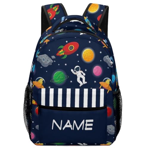 Custom Planet Astronaut Rocket Kid Backpack Personalized Kid's Name Text Children School Bag Customized Bookbag Backpack for Boys Girls Student