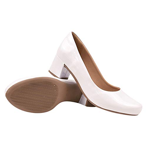 Sapatilha Feminina Scarpin Bico Redondo Eleganteria Tamanho:36;Cor:Branco