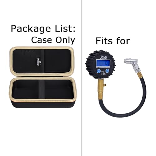 Image of Tourmate Hard Storage Case for Tire Pressure Gauge, Portable Oxford Cloth Storage Box - 100 PSI (Only Case) (Black & Gold)