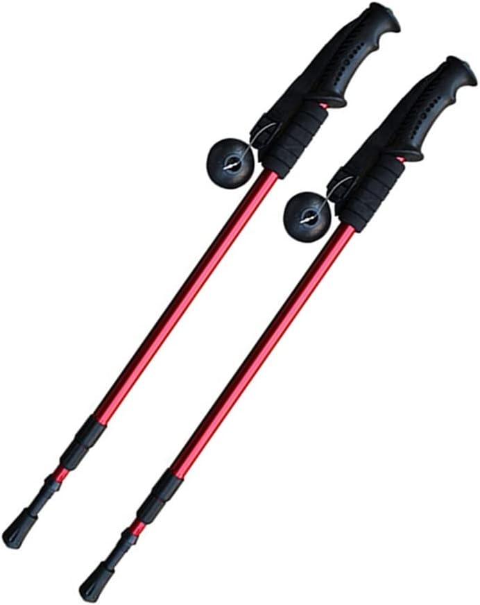 FLAA 2Pcs Telescopic Walking Sticks Camping Hiking Trekking Poles Climbing Hiking Canes Accessories Balancing Mobility Aid for Men & Women Elderly, Seniors & Adults-Black