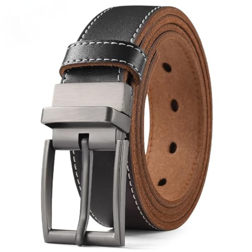 Men's Buckle Jeans Leather Casual Belts Business Cowboy Waistband Plus Size Genuine Leather Belt2