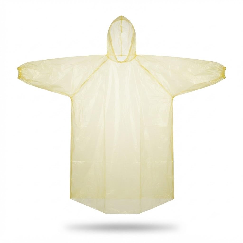 𝐄𝐯𝐞𝐫𝐲𝐝𝐚𝐲 𝐄𝐬𝐬𝐞𝐧𝐭𝐢𝐚𝐥𝐬 | 𝟏 𝐘𝐞𝐚𝐫 𝐖𝐚𝐫𝐫𝐚𝐧𝐭𝐲 | Disposable Waterproof Rain Poncho for Men & Women, Hooded Emergency Raincoat, Lightweight Foldable Portable Rain Wear-image-34