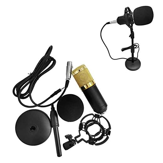 Kondensormikrofon-kit, BM-800 mikrofonset studio sändning inspelningsmikrofonkit med justerbar mikrofon-upphängning saxarm, stötdämpning, popfilter, USB-ljudkabel