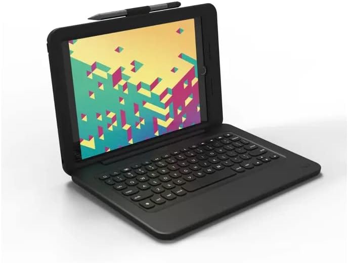 ZAGG Rugged Pro Connect para Apple iPad 10.2" (Gen 9,8,7)| Combinación resistente al agua, teclado y carcasa con teclas de enclavamiento - Negro