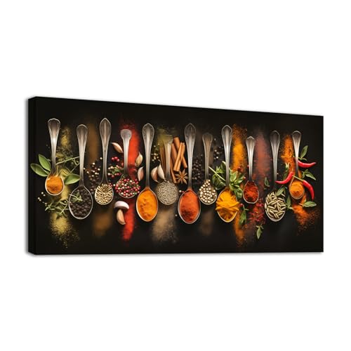 Wewejia Spice Wall Art 40x20 inch, Colorful Kitchen Canvas Wall